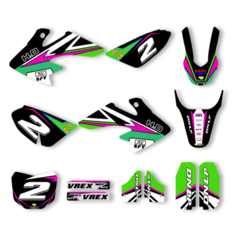 

DSMTECH Custom Graphics Background Decal for HONDA CRF 2000 2001-2012 CRF50 2013 2014 2015-2021 CRF50 Stickers Kits 006