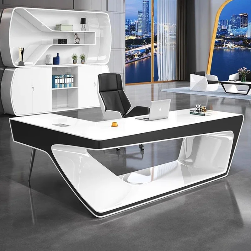 Computer Boss Table Wall Organizer Plug Isomorphic L Shaped Desk Sideboards Luxury Secretária Executiva Office Furniture