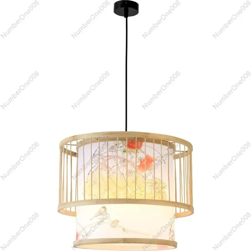 

Японский подвесной светильник в стиле Ваби-Саби из бамбука, плетеный вручную, для декора ресторанов, чайных, кафе и отелей