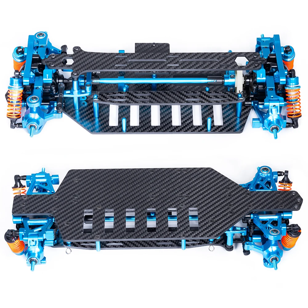 AXSPEED Kit telaio telaio trasmissione albero in metallo e carbonio con pneumatici per 1:10 TT02 RC Drift Car componente di aggiornamento fai da te