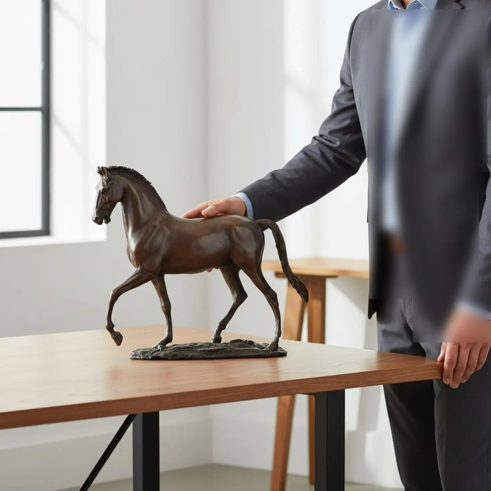 Astrological Horse Statue Cast Brass Bronze Horse Statue Home Decor Solid Copper Micro-Carving for Commencement Event