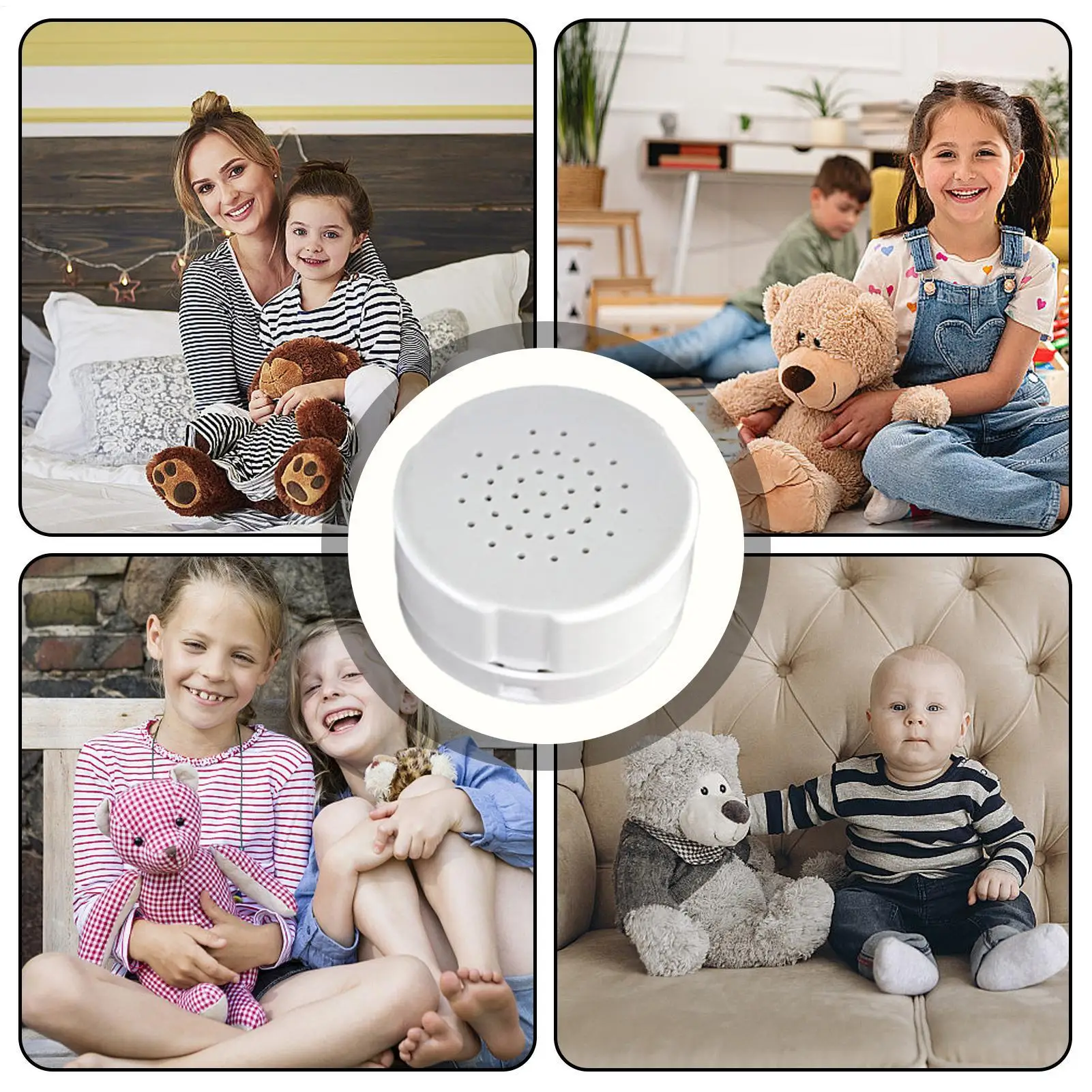 Toy Voice Box Recordable Button Sound Box for DIY Gifts Mini Size Audio Recording Device for Pillows Stuffed Animals Blankets