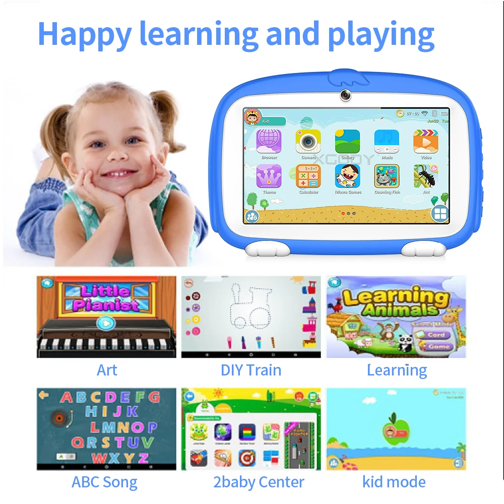 Android Tablet with HD Screen for Kids, Children's Computer, Talking Tablet, Toys Gifts, Computer, 7 in, Bluetooth 4.0