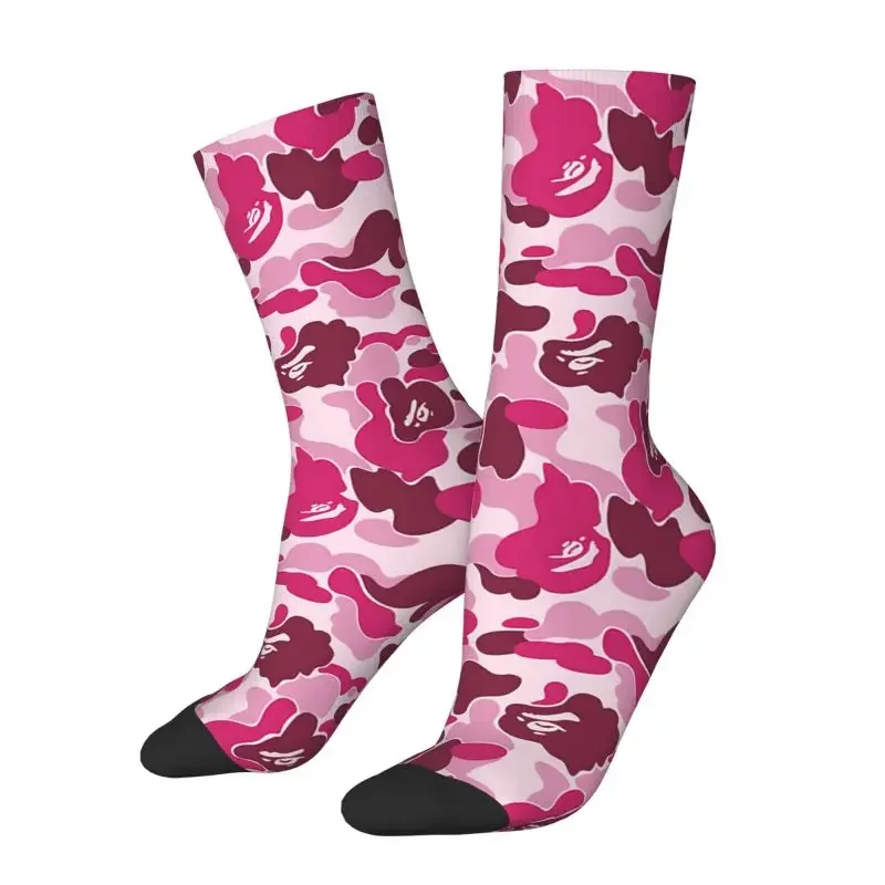 

Fun Men's Camo Camouflage Pink Pattern Male Dress Sock Unisex Breathable Comfortable 3D Print Crew Socks