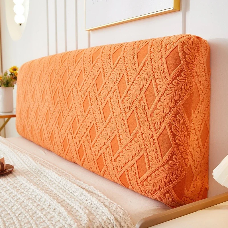 Rattan Jacquard Backrest Cover Fully Wrapped Headboard Dust Shield Removable and Reusable Headboard Cover Collision Prevention