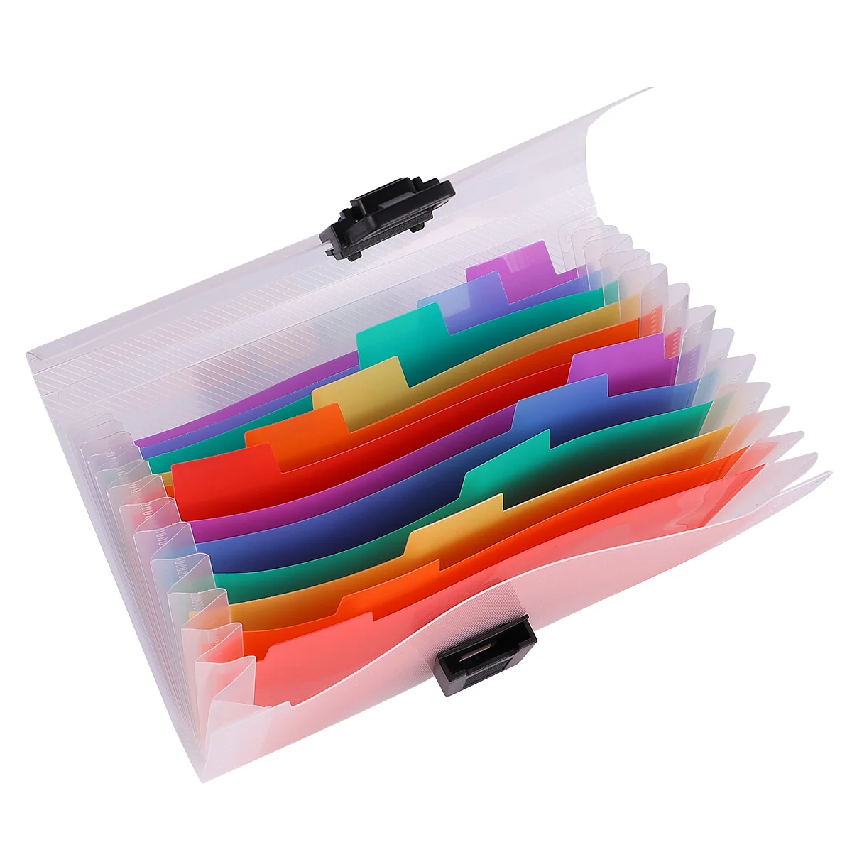

2Pcs File Folder Plastic 13 Pockets Rainbow Expandable Document Organizer Office School Storage Bag Folder Bag