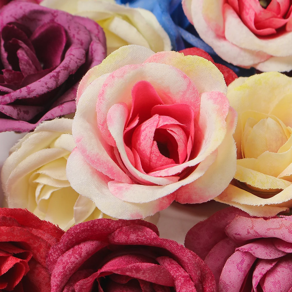 10/20/50PCs Silk Rose Artificial Flowers 4.5cm Fake Flowers For Home Decor Marriage Wedding Decoration Craft Wreath Accessories