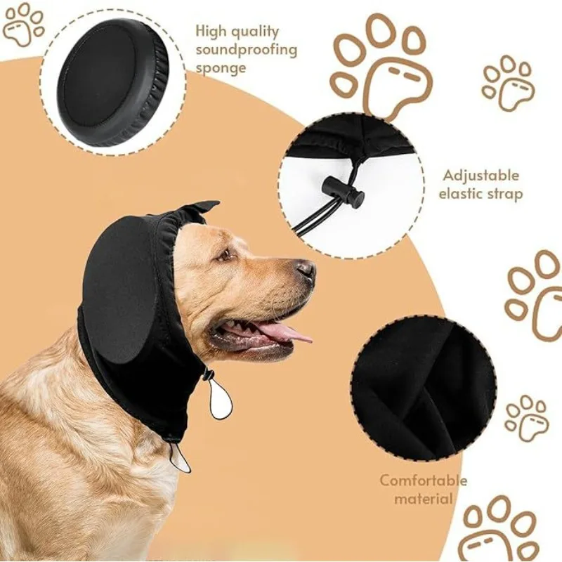 

Dog Ear Muffs Noise Protection Pets Sound Proof Ear Cover Warm Puppy Earmuffs Calming Anxiety Firework Thunder Fear Relief Hood