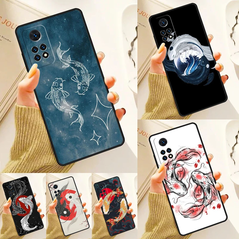 เคส KOI Fish-Yin Yang สำหรับ Samsung Galaxy S24 PLUS S23 S20 S21FE Lite S22 ultra Note 20 S8 S9 S10โทรศัพท์ coque