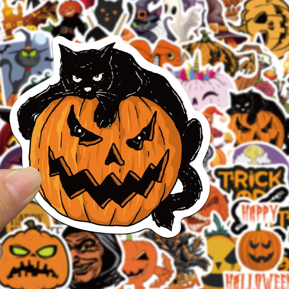 50 DIY Pumpkin Ghost Monster Halloween Graffiti Scared for Skateboard Suitcase Phone Scrapbook Decoration Waterproof Stickers