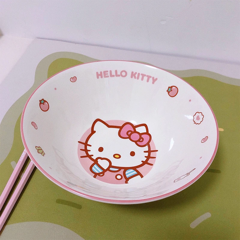 وعاء المعكرونة سانريو المنزلي من السيراميك وعاء الحساء الكبير أدوات المائدة اللطيفة على شكل رسوم متحركة وعاء ميلودي سينامورول #5