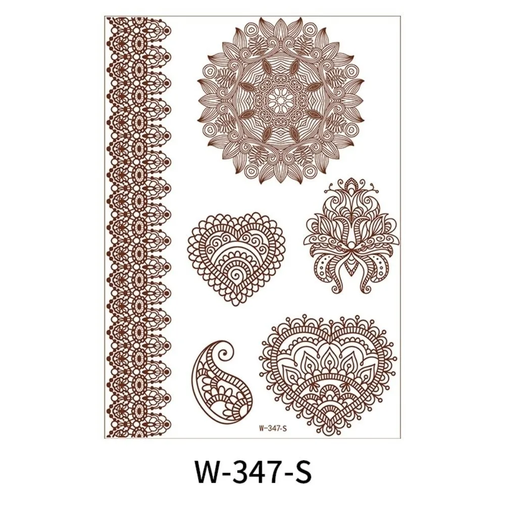 Red Mehndi Stickers Henna Tattoo Stickers Legs Arm Wedding Tool Temporary Tattoo Lace Fake Tattoo Waterproof Body Art Sticker