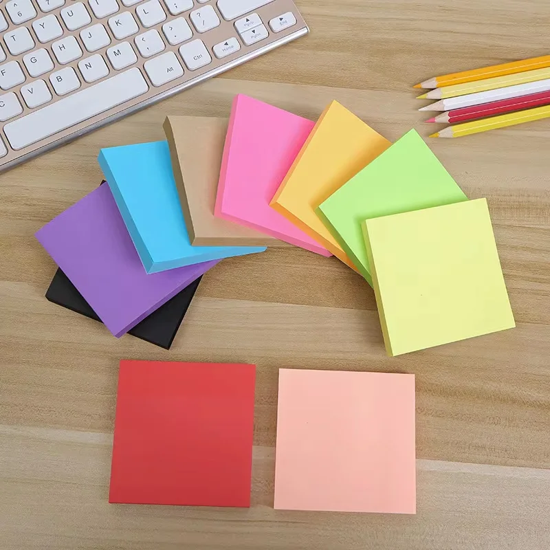

100 Sheets Fluorescent Color Can Tear Sticky Note Adhesive Memo Pad Student Planner Diary Post Sticker Office School Supplies