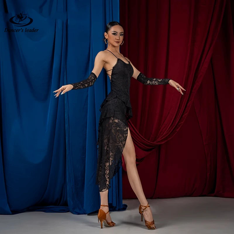 

Latin Dance Costume Women's High-end New Style Suspender Lace Backless Butterfly Decoration Samba Professional Performance Dress