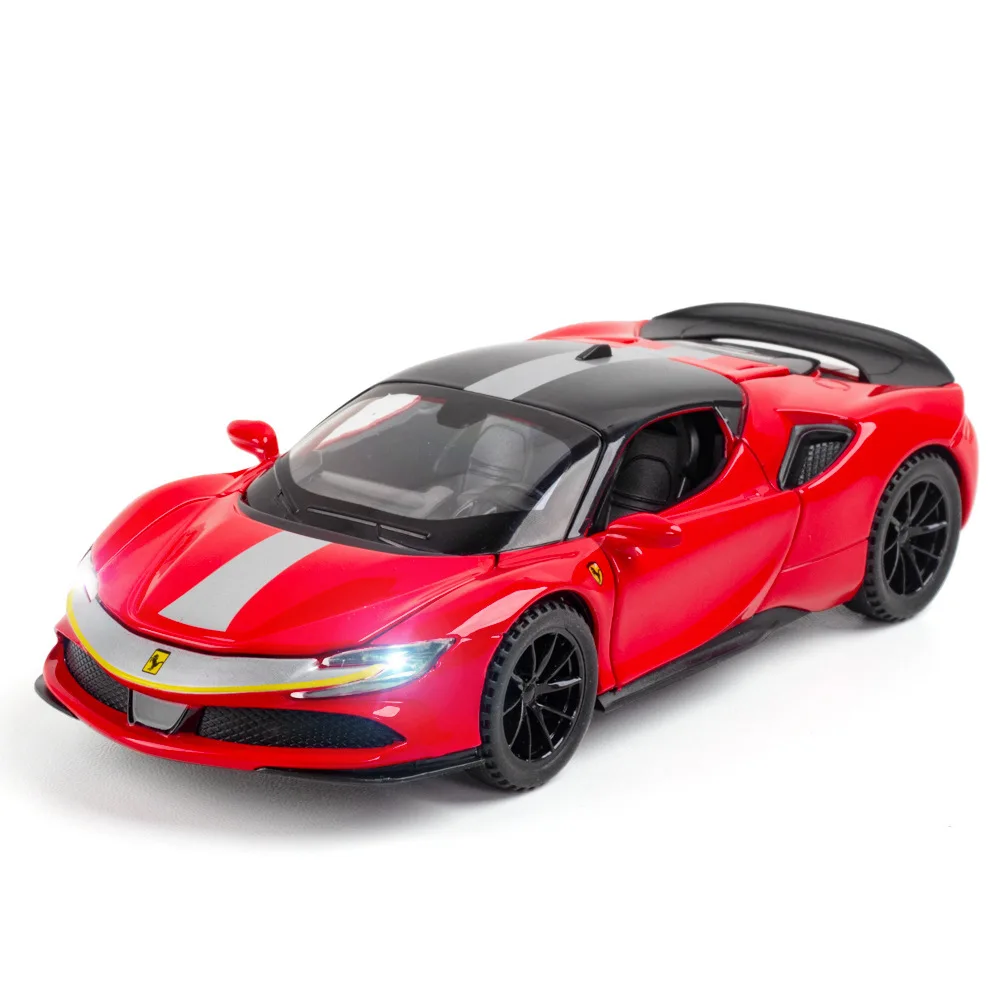 1:32 Ferrari SF90 sports car High Simulation Diecast Car Metal Alloy Model Car Children\'s toys collection gifts E105