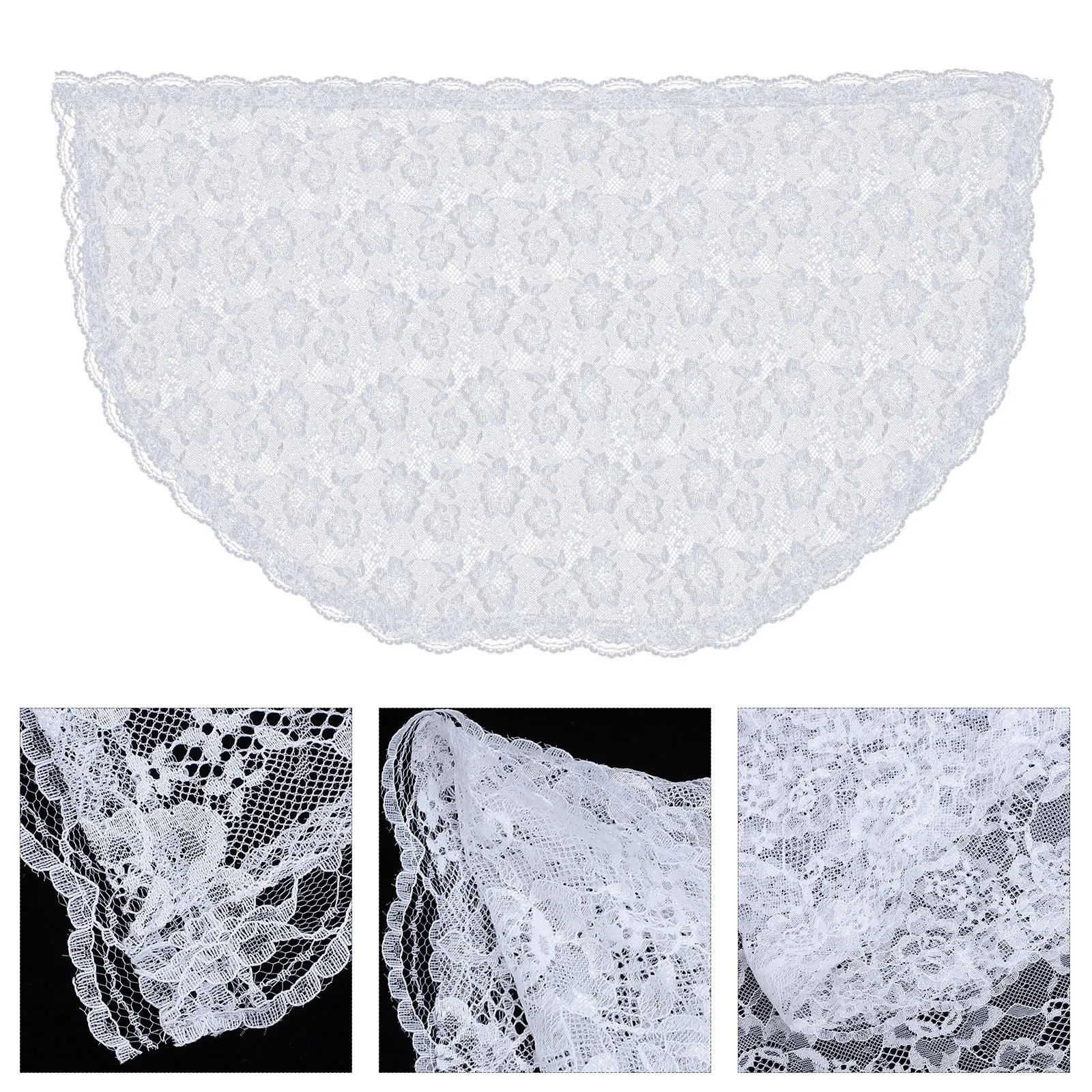 

Lace Veil Floral Bridal Mantilla Short Scarf Classic Wedding Veil for Bride Church Engagement Party Photography