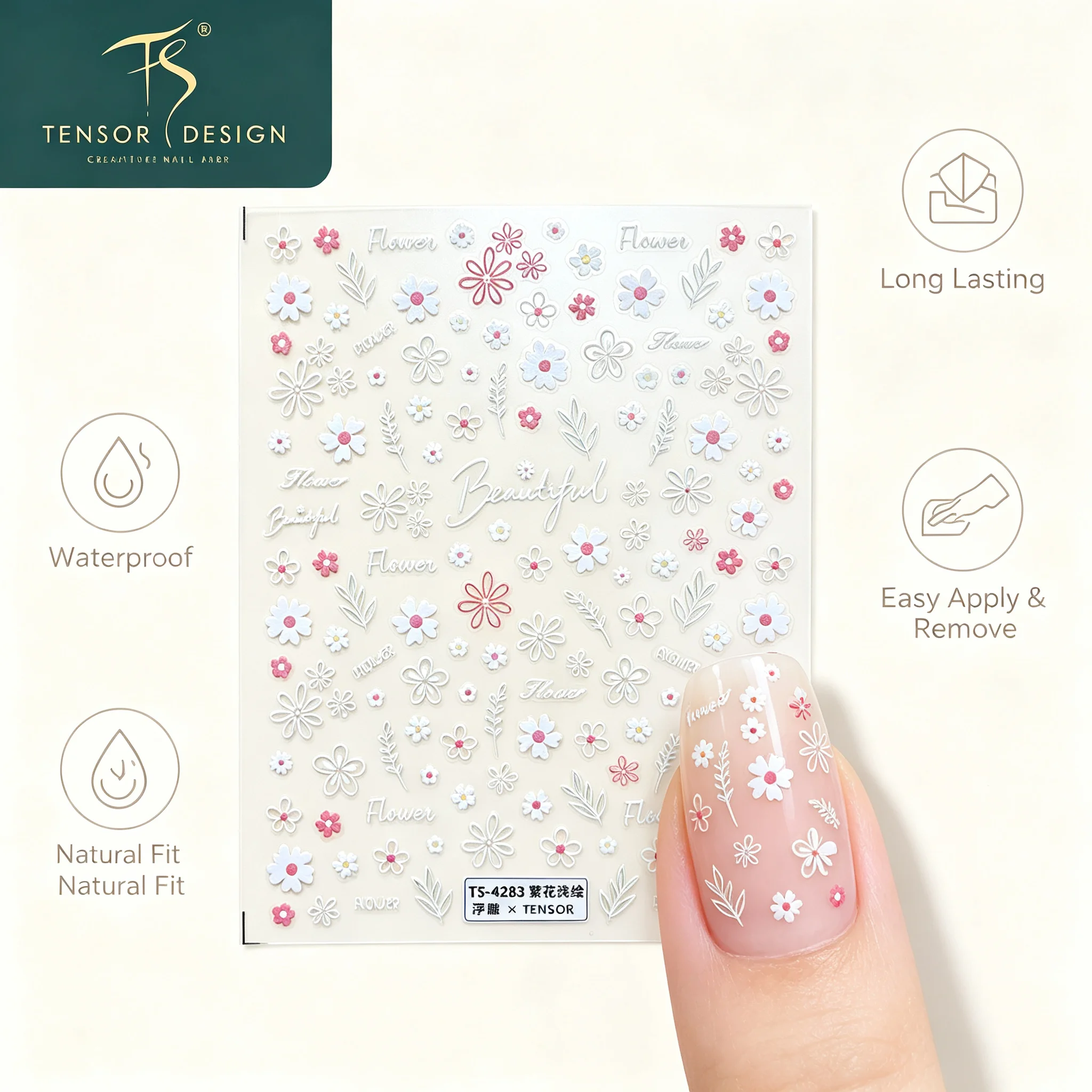 TENSOR NAIL Sevimli Beyaz Pemb - Nail Art Pink Elegan incelemesi ve fiyatı