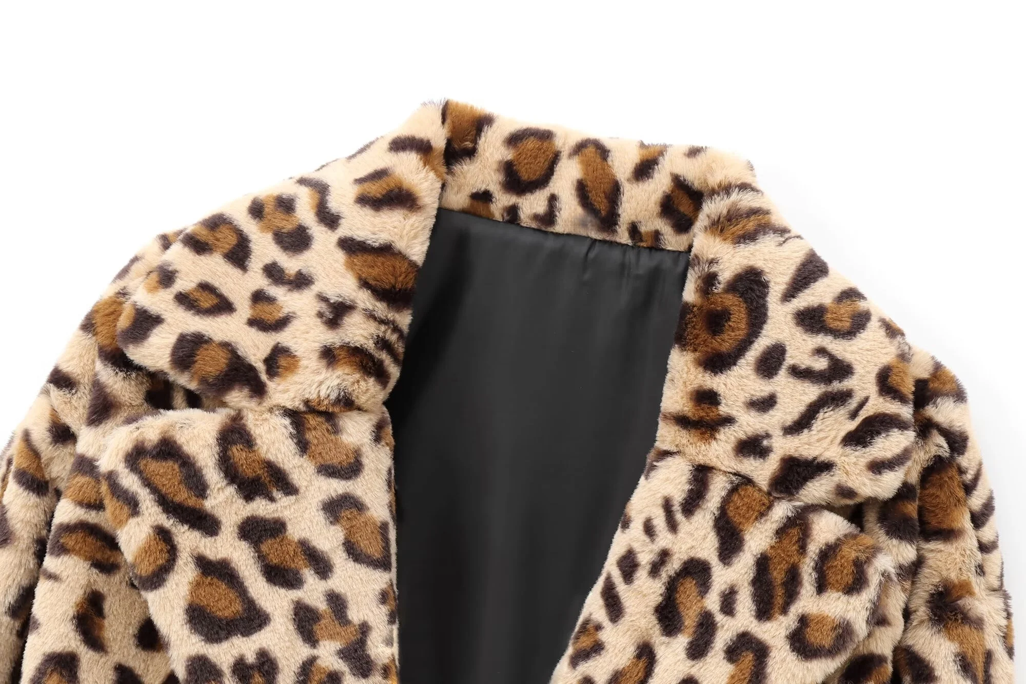 معطف نسائي شتوي جديد لعام 2025 ذو مزاج عصري غير رسمي وطباعة حيوانات معطف بتأثير من الفرو ملابس خارجية متوسطة الطول #3