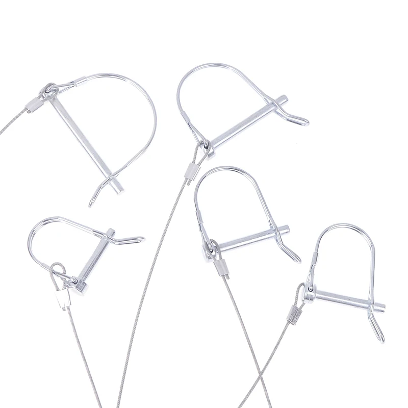 Home Stainless Steel Round Arch Wire Shaft Lock Pin With Anti-lost Rope Coupler Pins Retainer For Farm Trailer Garden