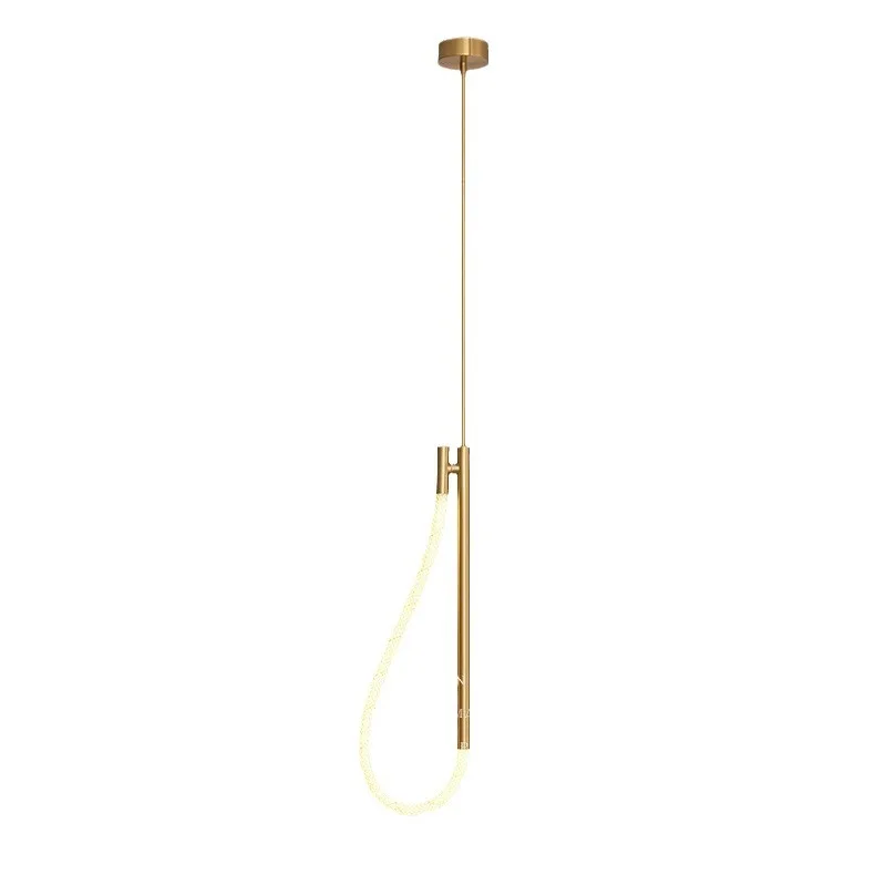 

Light luxury all copper bedroom bedside chandelier intelligent creative living room background wall chandelier