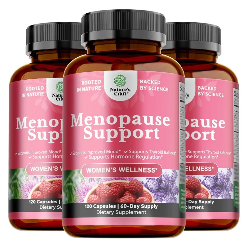 Cápsulas para el Alivio de la Menopausia, Apoyo al Control de Peso, Mejora el Metabolismo y la Hinchazón, Calores y Sudores Nocturnos, Suplementos para el Estado de Ánimo