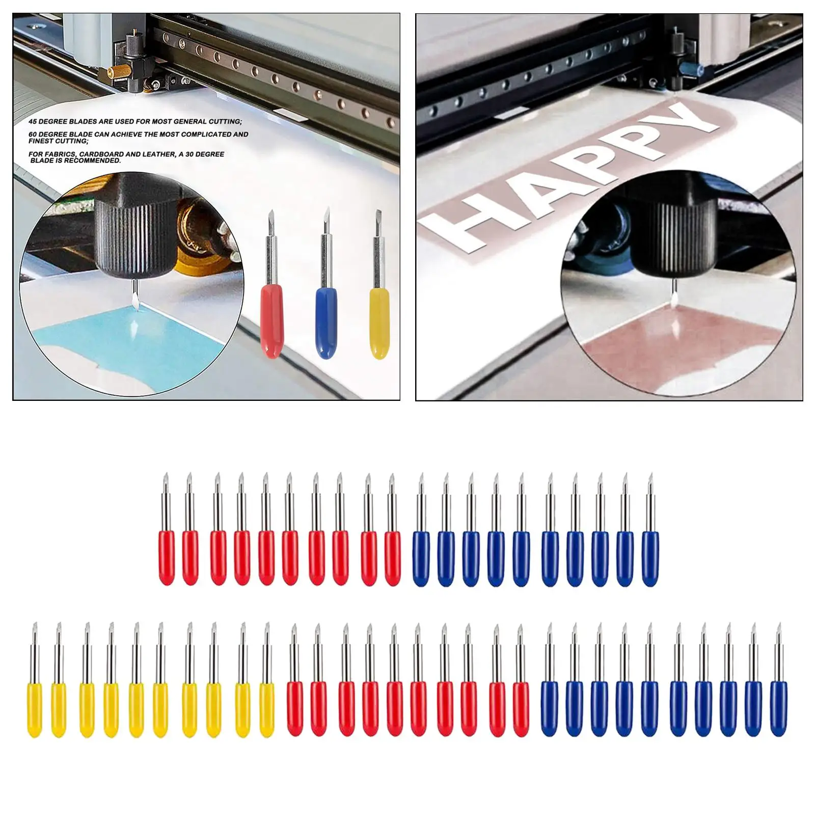 

Cutting Blades for Cricut Explore Air 2 Vinyl Cut Machines Cut Tool 30/45/60 Degree Cutting Plotter Replacement Blades