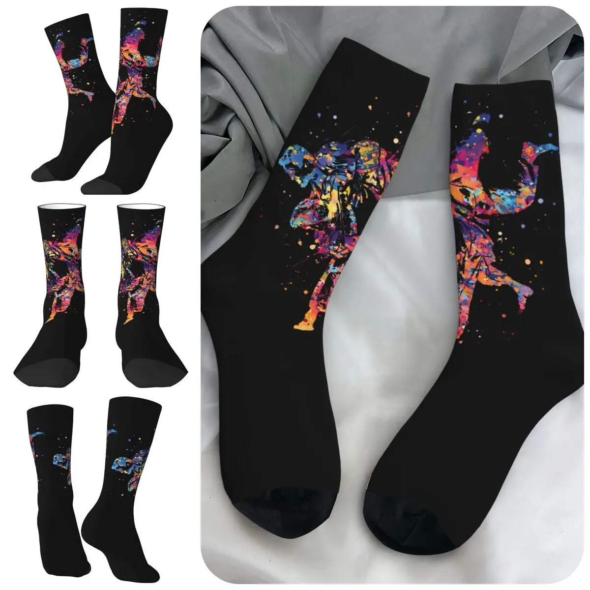 JUDO POLYESTER Unisex Windproof 3D Print Happy Socks