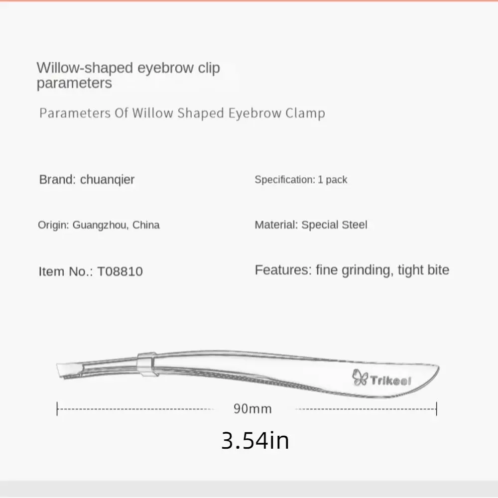 Pinças de sobrancelha inoxidável, Anti-Impressões Digitais, Confortáveis Clipes de sobrancelha inclinada, Depilação, Shaping Fine Hairs Extrator