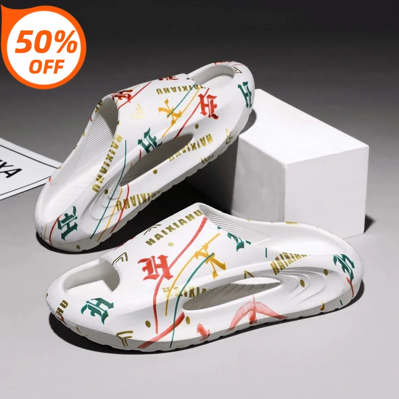 

New Summer Men Massage Slippers Sides Indoor Outdoor Sandals Beach Casual Shoes Soft Sole Slides Men Flip-flops Men's Sandals