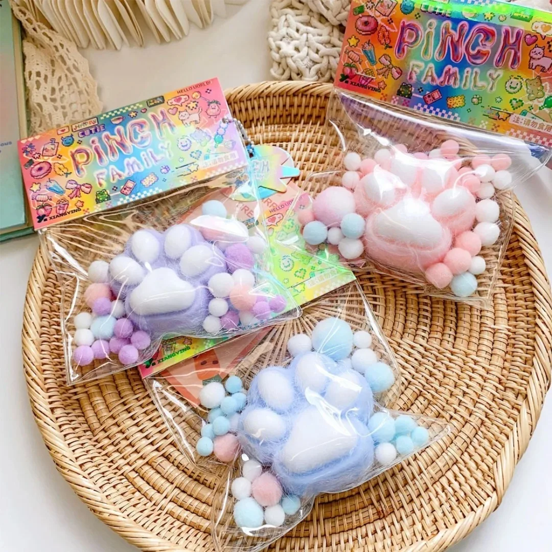 الضغط على لعبة مخلب القط لطيف لينة التعرق لعبة الاسترخاء لزجة انتعاش بطيء الإجهاد تخفيف معسر القط مخلب لعبة حسية #1