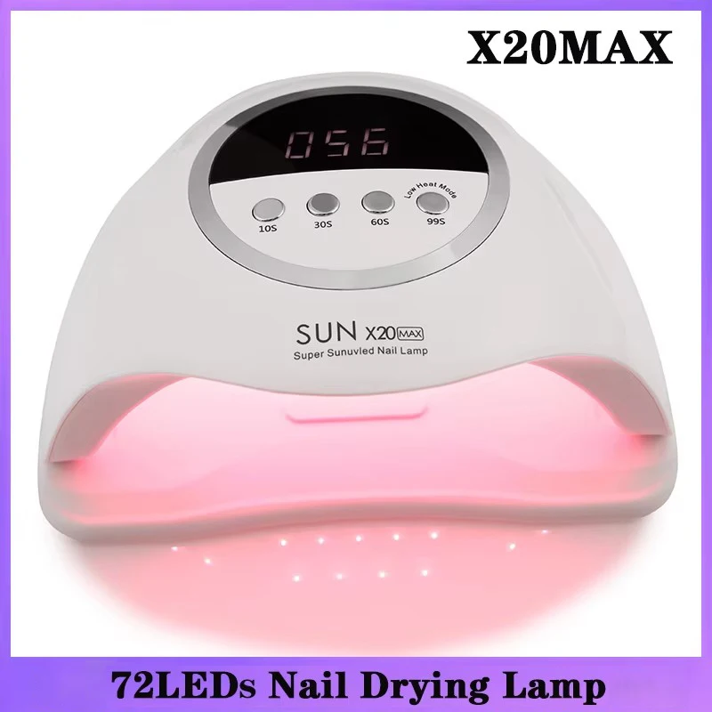 New SUN X20MAX 72LEDs Powerful UV LED Lamp For Nails for Curing All Gel Nail Polish With Motion Sensor Nail Salon Equipment