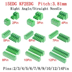 10/5 Pairs Pitch 3.81mm Terminal Block Connector 2EDG 3.81mm 2-15 Pin Pcb Screw Connector Terminal Block 2EDG Sealed Socket