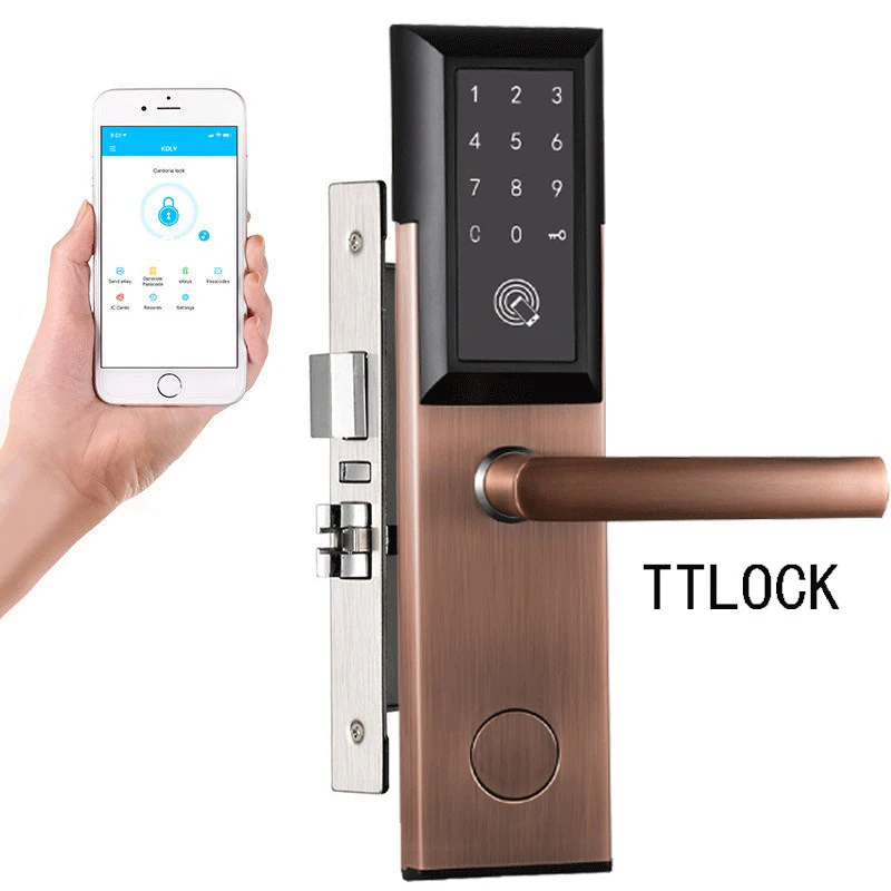LACHCO Bluetooth Biometric Electronic Door Lock APP,Smart Fingerprint, Code, Key Touch Screen Digital  Door Lock HLM810