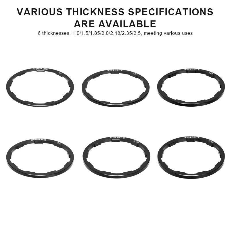 Bicycle Hub Washer MTB Road Bike Bottom Bracket Washer For Grooved Type Hub Flywheel Cassette Gasket 1/1.5/2/1.85/2.18/2.35mm