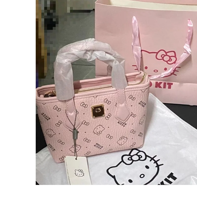Sanrio New Style Handbag Hello Kitty Fashion Tote Bag Autumn and Winter Vegetable Basket Series Crossbody Bag Cute Shoulder Bag
