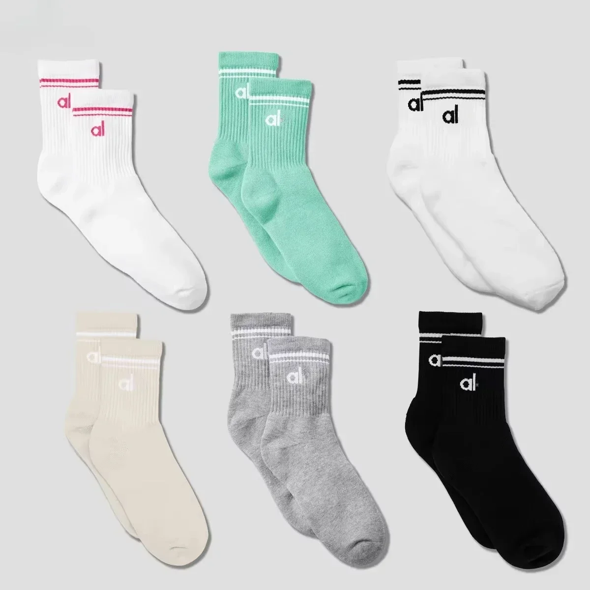 جوارب اليوغا النسائية للجنسين من AL، جوارب رياضية قطنية للتمرين والجري، ناعمة ومريحة، كاجوال مناسبة لجميع المواسم، قابلة للتنفس