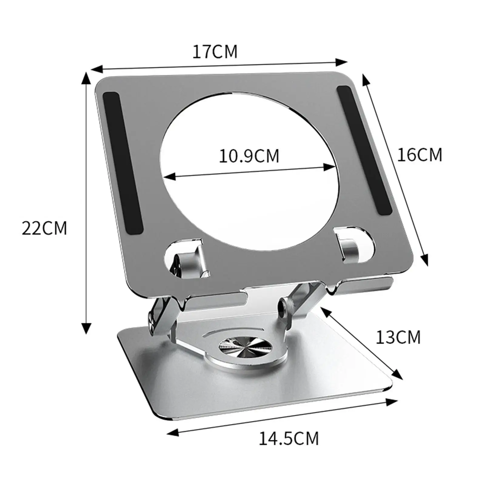 Tablet Stand Heavy Duty Universal Supports Silver Fully Foldable 360° Tablet