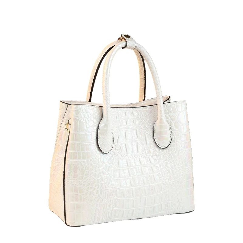 2025 New Genuine Leather Crocodile Pattern All-Match Shoulder Messenger Bag Large Capacity Handbag Women's Bag