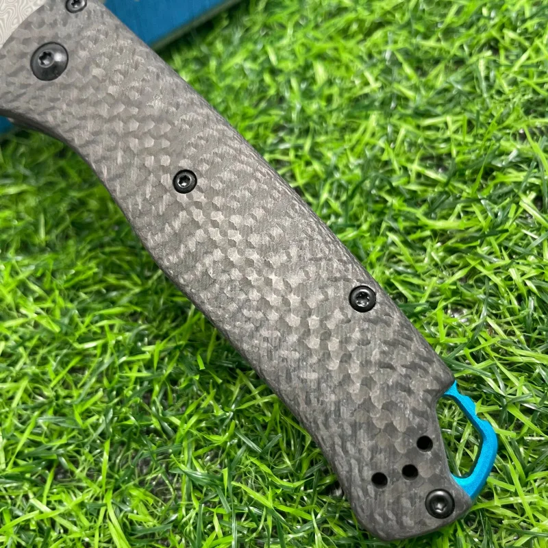 Carbon fiber Damascus high hardness outdoor camping fishing hunting fishing portable portable multifunctional folding knife