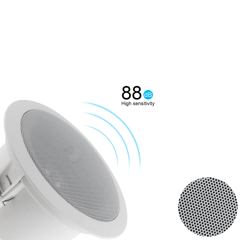 Universal  4.5 Inch 3/6W  Waterproof Household Embedded Radio Ceiling Speaker Public Broadcast Speaker for Home / Supermarket
