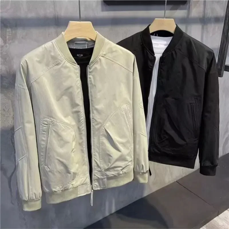 Man Coat Solid Color Bomber Baseball Slim Fit Jacket for Men Spring Autumn Luxury Designer Cold New in Cheap Sale Trendy Joker