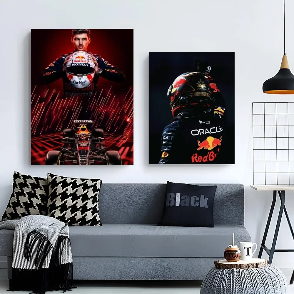 M-Max F1 سيارة V-Verstappen المشارك ورقة طباعة غرفة المعيشة المنزلي غرفة نوم مدخل بار مطعم مقهى الفن اللوحة الديكور