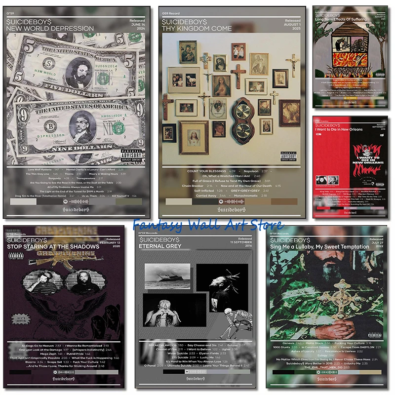 SuicideboyS-cubiertas de álbum de música, así que reyes, música de Rap, póster de de depresión del nuevo mundo, pintura en lienzo, imágenes de pared, decoración del hogar