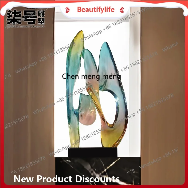 

a38 Современное абстрактное искусство, прозрачная скульптура из смолы, имитация стекла, орнамент, элитный свет, роскошь