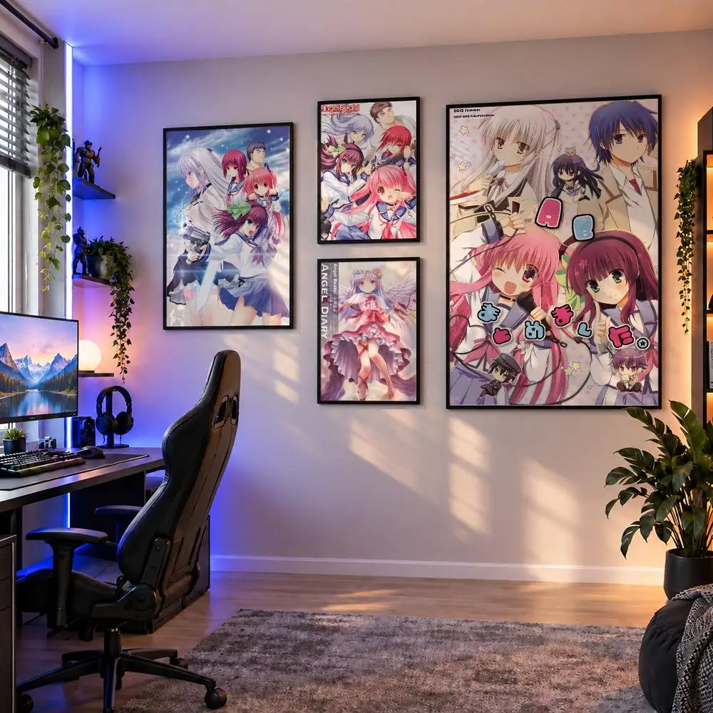 Anime Angel Beats AB Kanade Yuri Poster Wall Art PP Waterproof HD Self Adhesive Modern Home Decor Living Room Apartment Gift