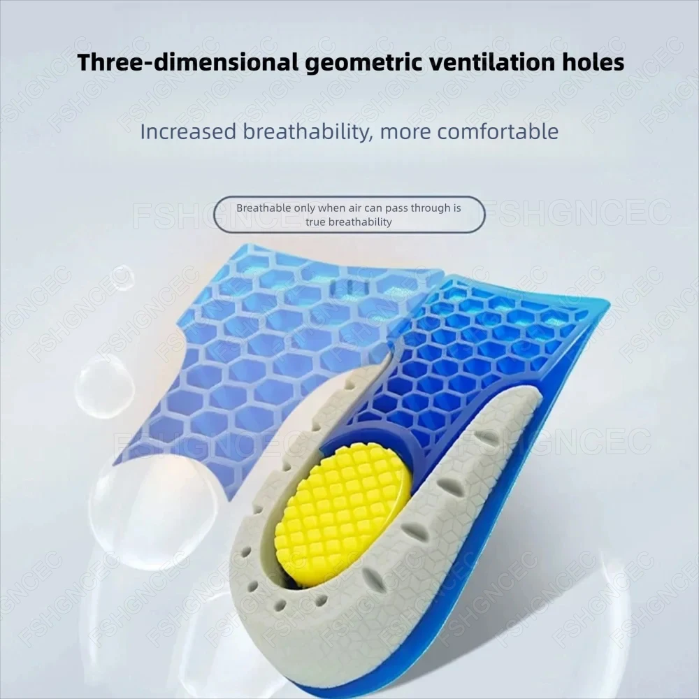 Gel Heel Lifts Pads for Shoes Men Women Silicone Invisible Height Increase Insole Sweat Absorbing Shock Absorbing Shoe Insoles