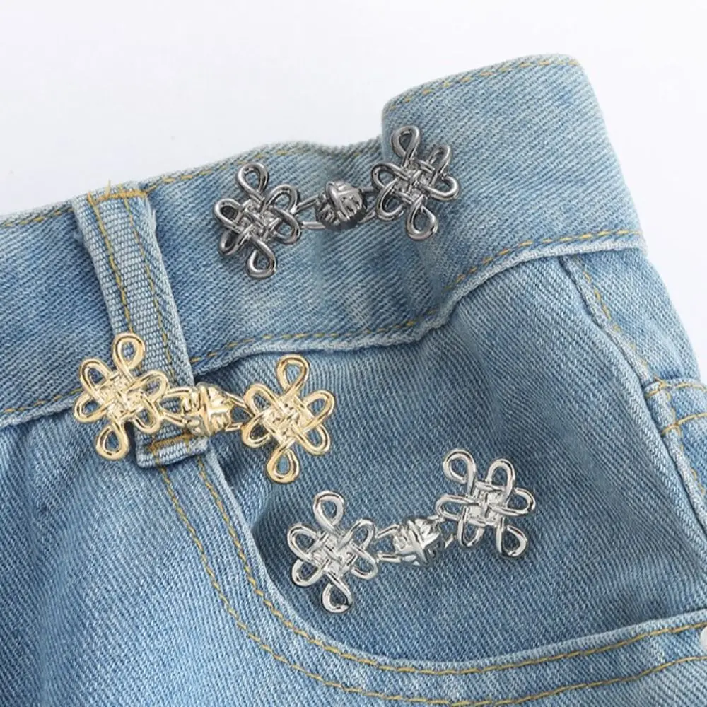 Chinese Knotting Chinese Knot Button Tightener Waist Buckle Button Clasps Jean Fit Tighten Buckles Gold Waist Clip