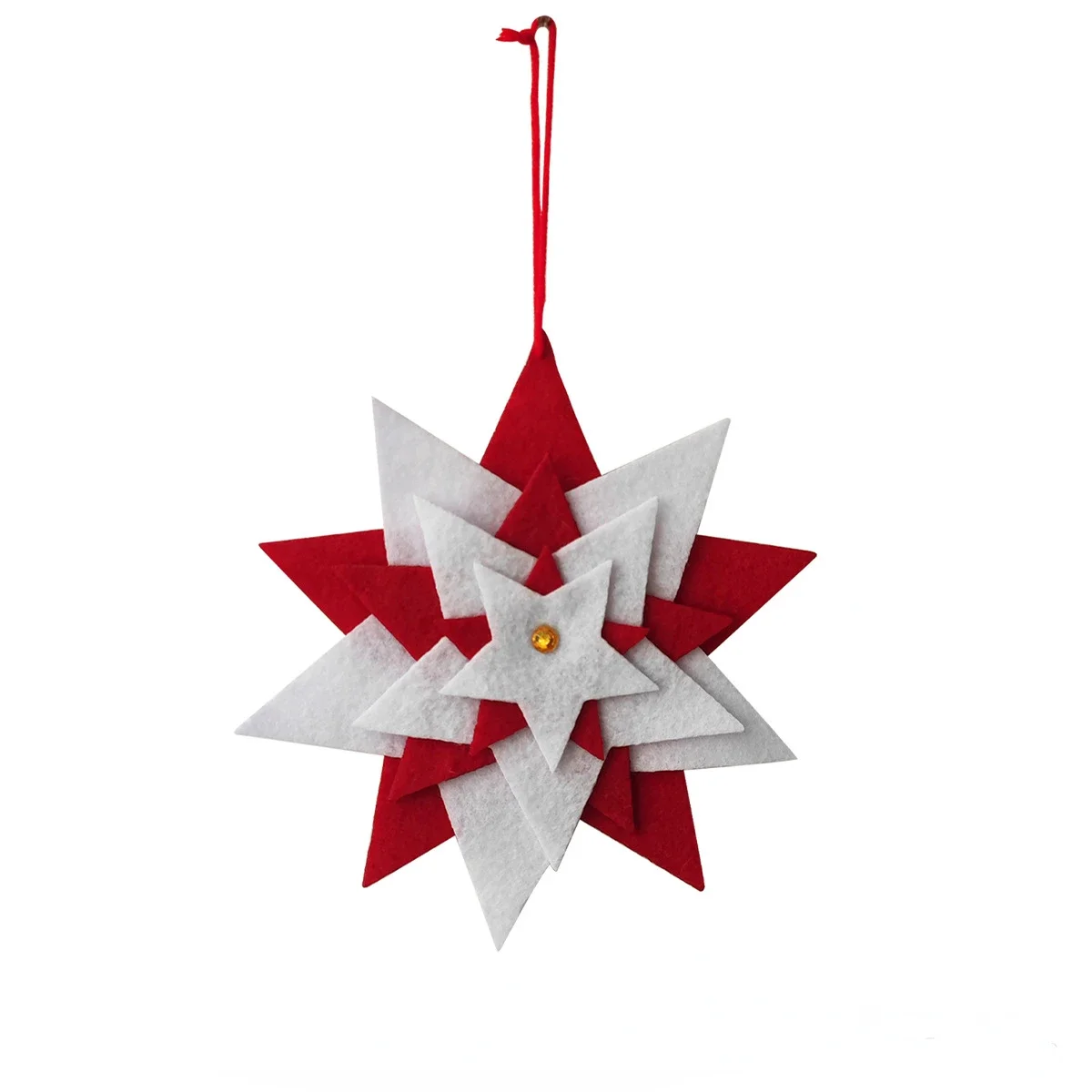 Five-Pointed Star Christmas Tree Toppers Christmas Felt Pendant Drop Ornament Wall Haning Decoration Holiday New Year Pary Decor