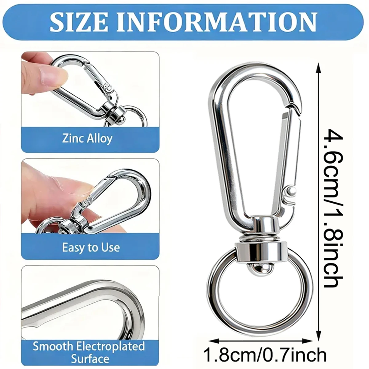 6/12/18/25 Pcs Spring Buckles Rotating Hooks Push Door Keychains Suitable for Keychains DIY Crafts Gift Wallets and Bag Hardware
