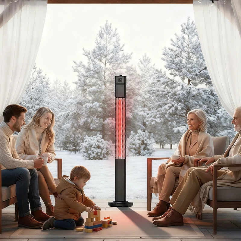 1500W Garden Adjustable Thermostat Freestanding Infrared Outdoor Electric Patio Heater
